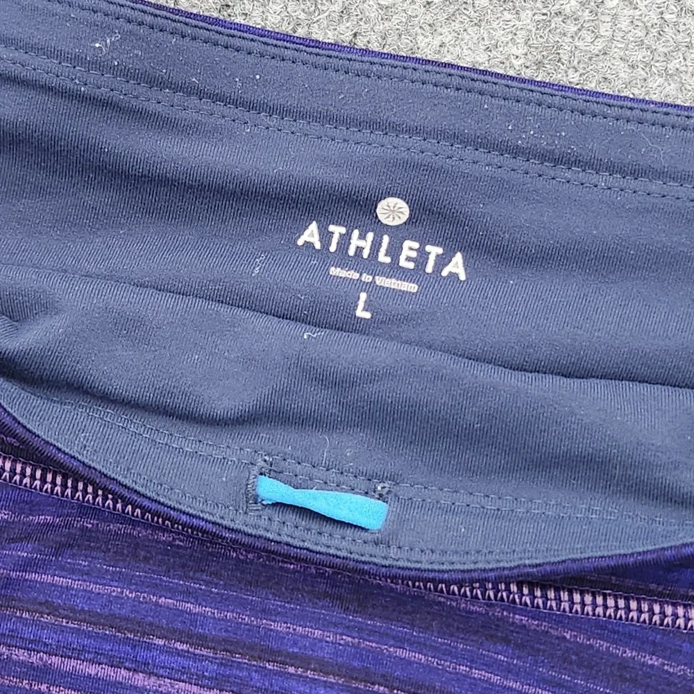 ATHLETA women's SKORT skirt‎ Relay Striped PURPLE golf tennis pickleball Size L